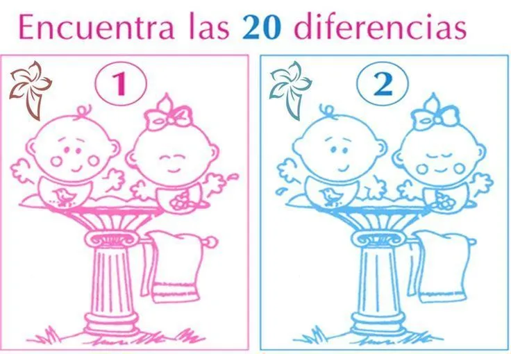 Juego de diferencias para baby shower | Manualidades para Baby ...