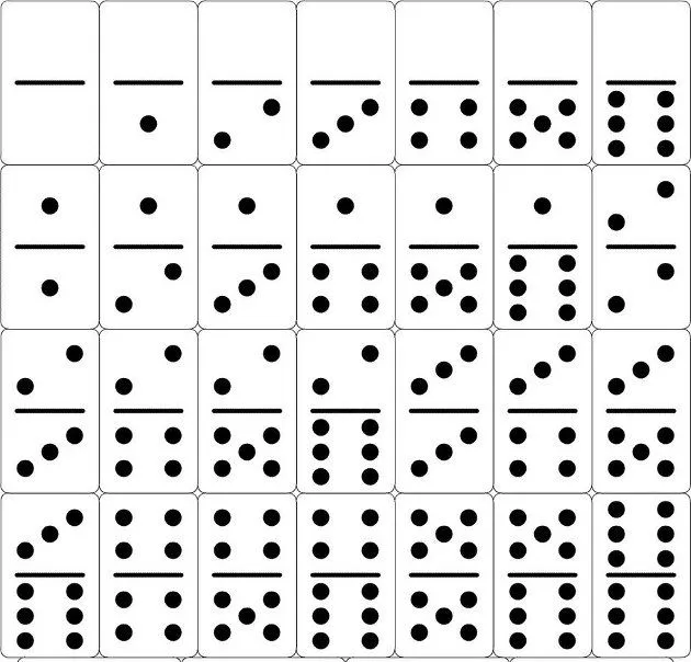 Fichas de domino para recortar - Imagui