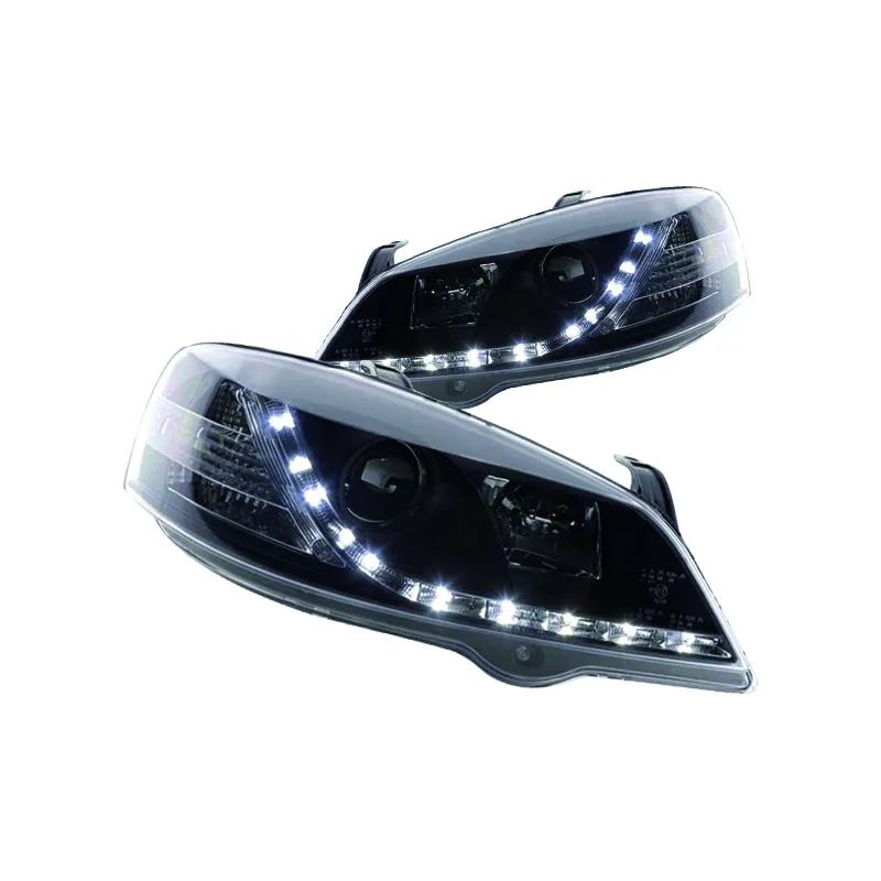 Juego de Faros con Fondo Negro, Diodos Led y Ojo de Ángel Auto Magic