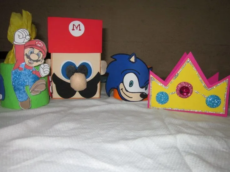 Juego de invitaciones y sorpresas o dulceros para tema de Mario ...