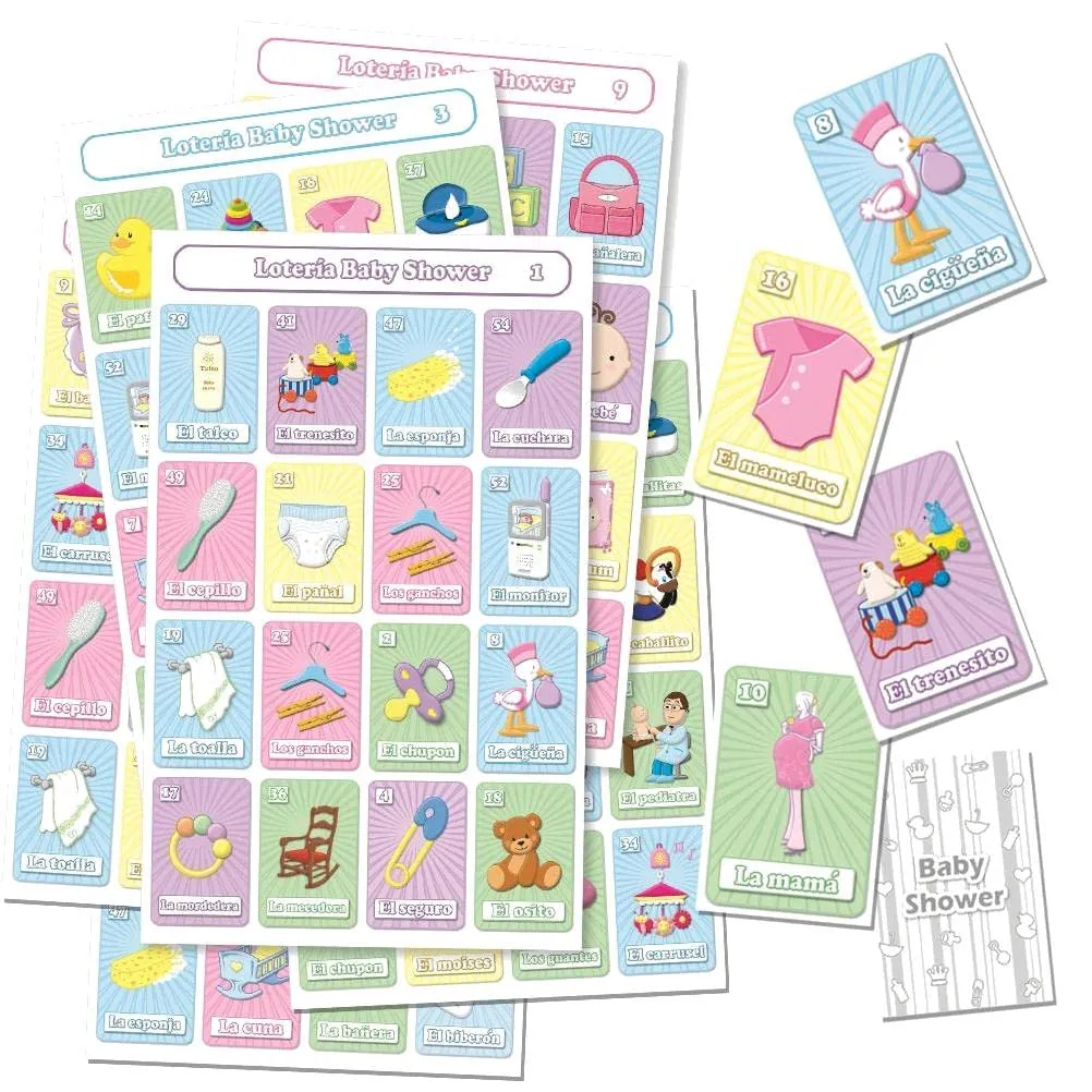 Juego de Loteria Baby Shower Impreso en Español, para 20 Jugadoras - 20 Tablas y Barajas : Amazon.com.mx: Juguetes y Juegos Juego de Loteria Baby Shower Impreso en Español, para 20 Jugadoras - 20 Tablas y Barajas : Amazon.com.mx: Juguetes y Juegos