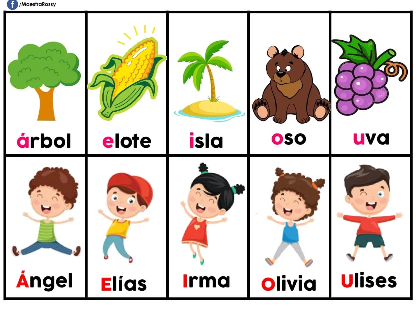 Juego Lotería de las Vocales | Mundo de Rukkia Juego Lotería de las Vocales | Mundo de Rukkia