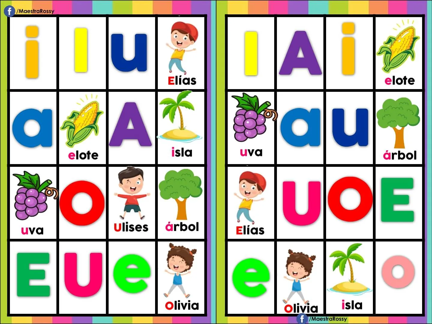 Juego Lotería de las Vocales | Mundo de Rukkia Juego Lotería de las Vocales | Mundo de Rukkia
