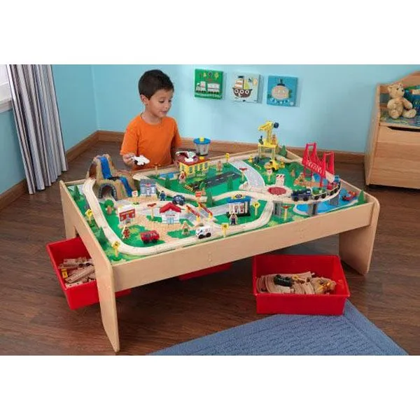 Juego de Mesa de Madera Con Circuito Para Trenes, Montaña Y ...