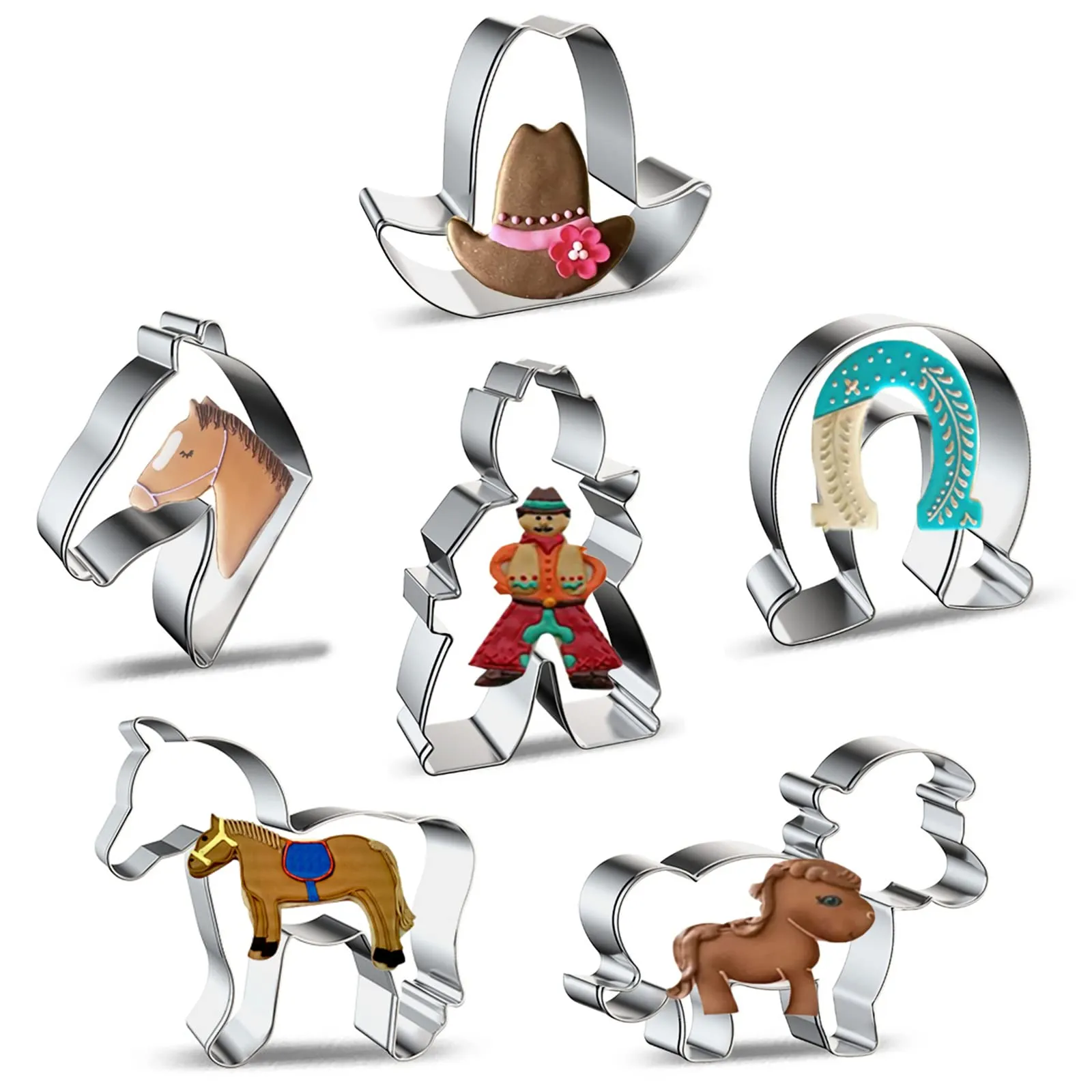Juego de moldes de acero inoxidable con forma de caballo, pony, cabeza de caballo, herradura, vaquero, sombrero de vaquero, cortador de galletas para galletas, pastelería, fondant, pastel de jengibre : Amazon.com.mx: Hogar Juego de moldes de acero inoxidable con forma de caballo, pony, cabeza de caballo, herradura, vaquero, sombrero de vaquero, cortador de galletas para galletas, pastelería, fondant, pastel de jengibre : Amazon.com.mx: Hogar