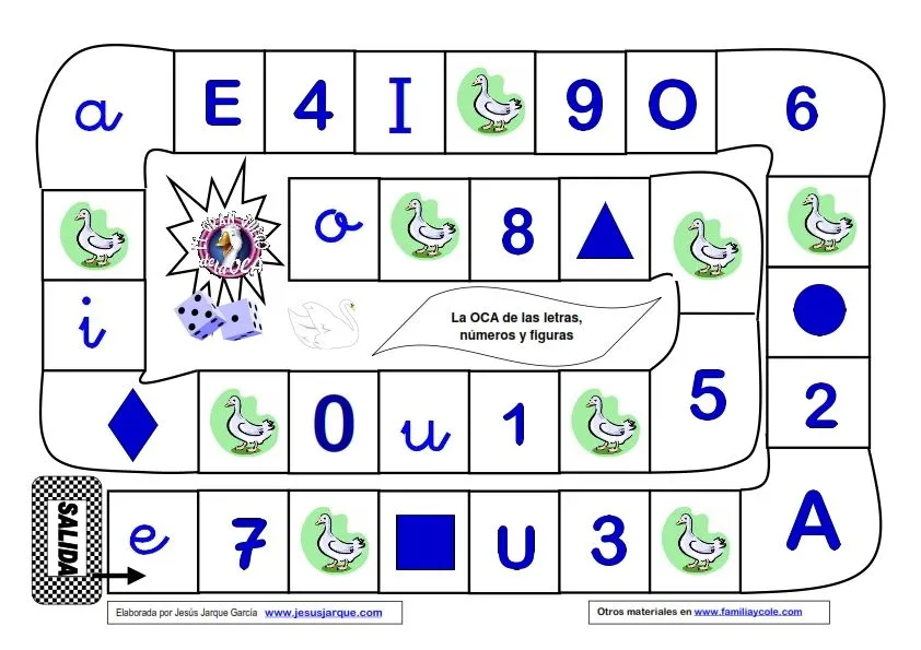 Juego de la oca para educación infantil