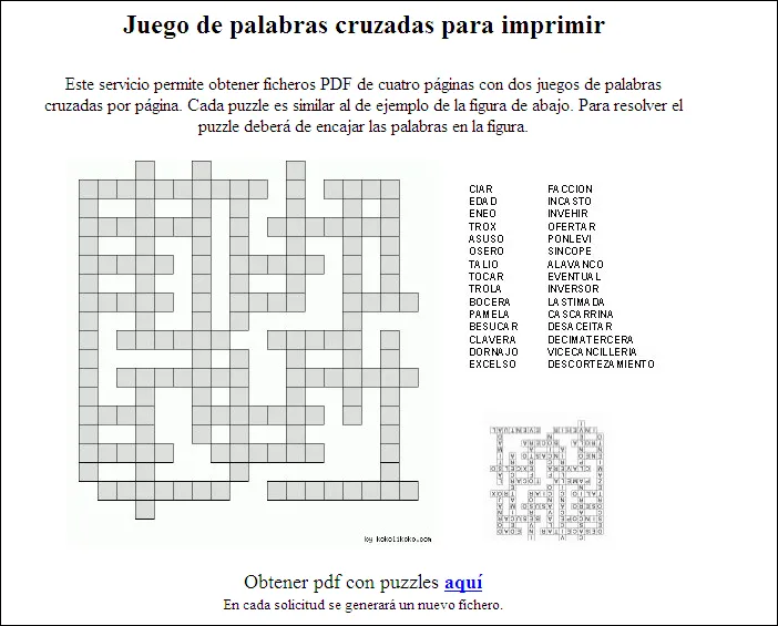 Juego de palabras cruzadas para imprimir | VES Newsletter's Weblog