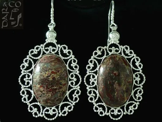 Juego Plata 925 (Aretes y pulsera) Filigrana y Jaspers : DAR&CO ...