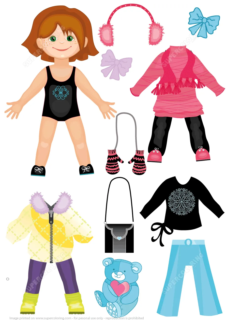 Juego de Ropa de Invierno para Muñeca de Papel | Manualidades de papel para niños Juego de Ropa de Invierno para Muñeca de Papel | Manualidades de papel para niños