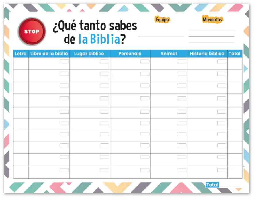 Juego stop bíblico Pdf - Más Impulso