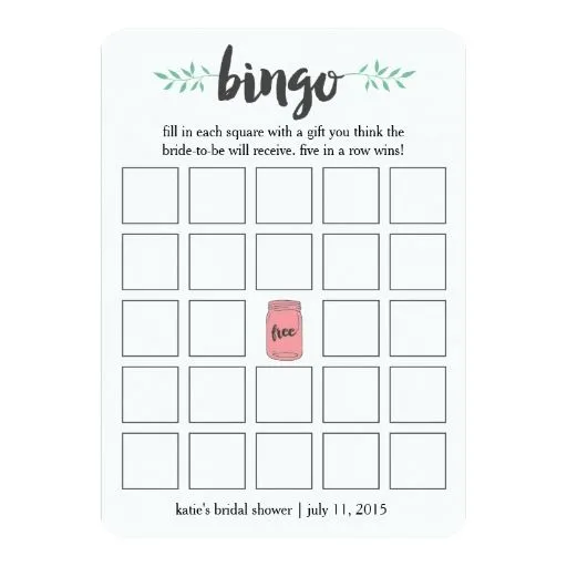 Juego de tarjeta nupcial del bingo de la ducha, invitación 12,7 x ... Juego de tarjeta nupcial del bingo de la ducha, invitación 12,7 x ...