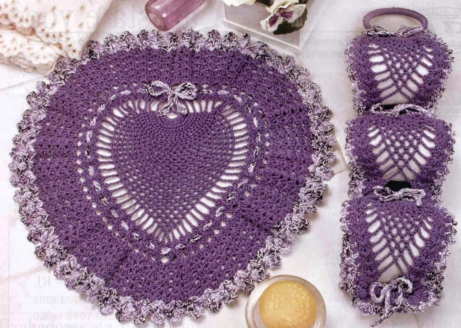 Juego de toilette tejido al crochet - con patrones y diagramas ...