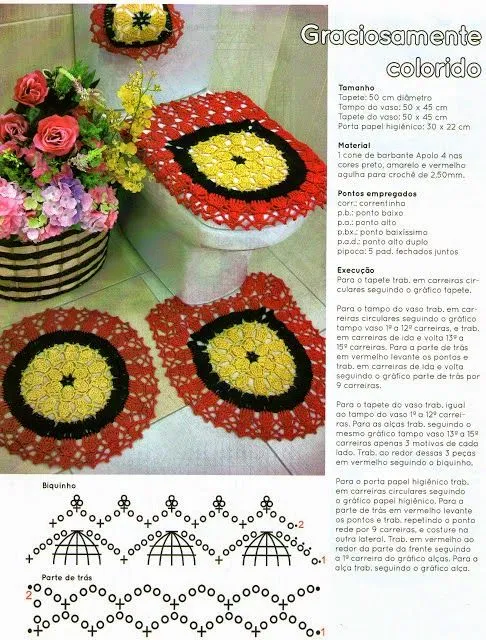 Juego de toillet al crochet / patrones de revista | Crochet y Dos ... Juego de toillet al crochet / patrones de revista | Crochet y Dos ...