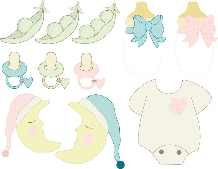 Juego de vectores del bebé imágenes prediseñadas (clip arts ... Juego de vectores del bebé imágenes prediseñadas (clip arts ...