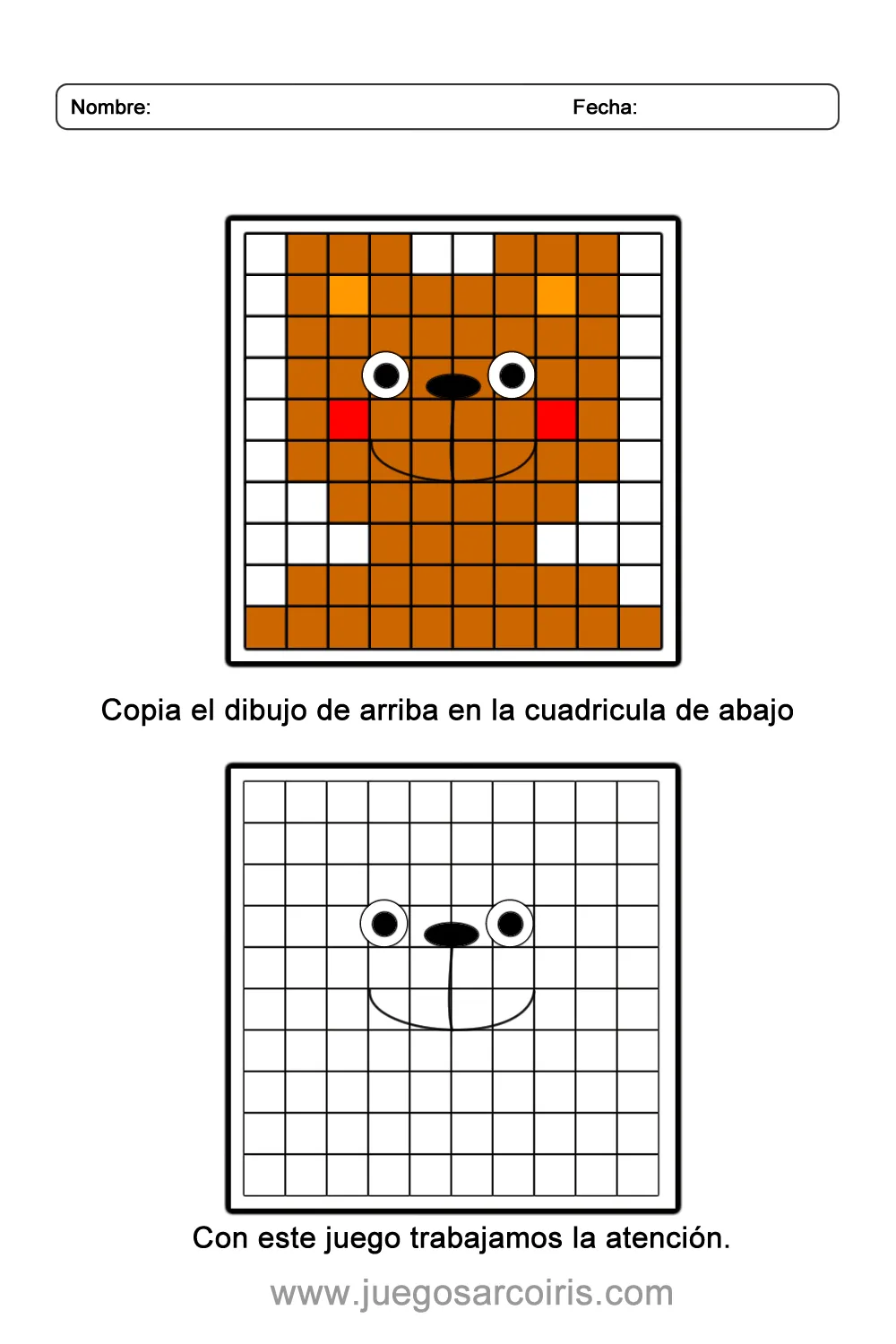 Juegos Arcoiris – Actividades | Dibujo en cuadrícula de un osito - Juegos Arcoiris - Actividades Juegos Arcoiris – Actividades | Dibujo en cuadrícula de un osito - Juegos Arcoiris - Actividades