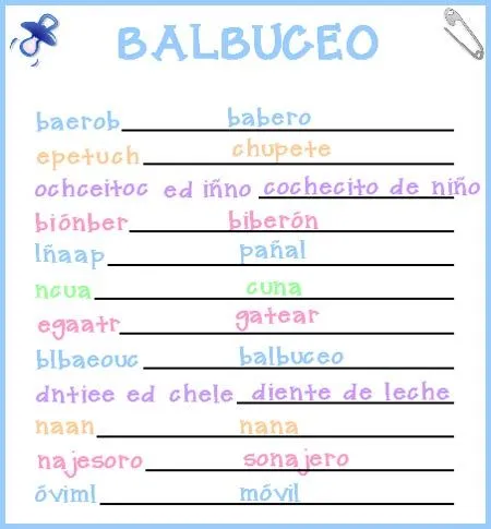 BALBUCEOS para baby shower gratis - Imagui