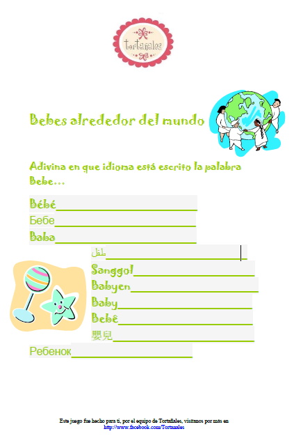 Juegos de baby shower alrededor del mundo - Imagui Juegos de baby shower alrededor del mundo - Imagui