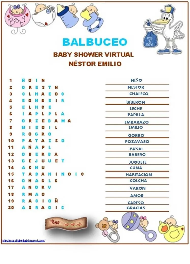 juegos de baby shower partes del cuerpo del bebe respuestas ...