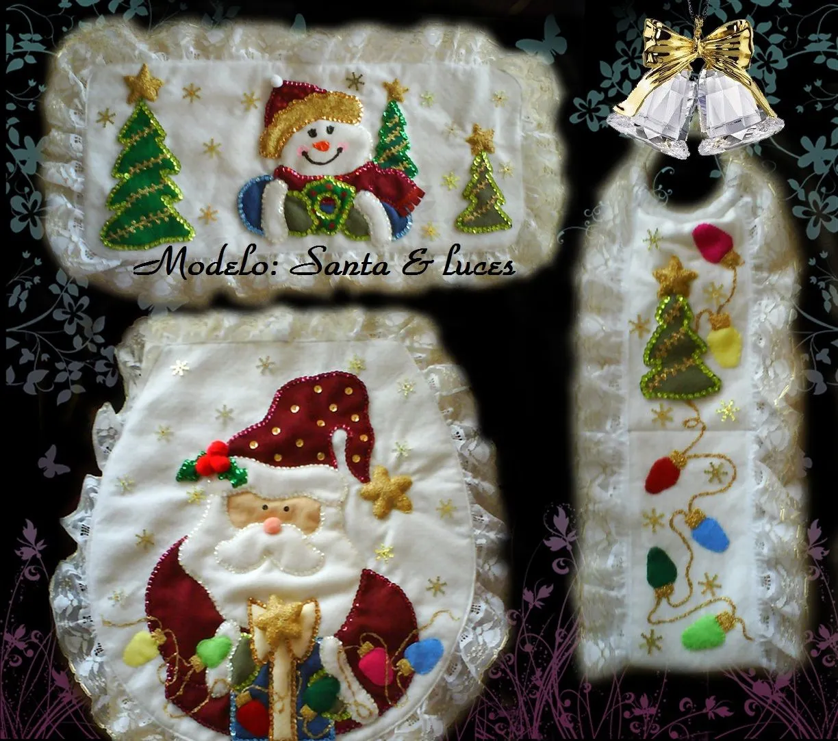 Juegos de baño navideños en fieltro