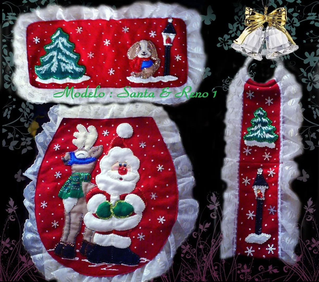 Juegos de baño navideños en fieltro
