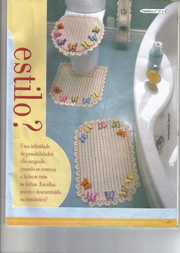 Entre Hilos y Puntadas: Juegos de baño tejidos Entre Hilos y Puntadas: Juegos de baño tejidos