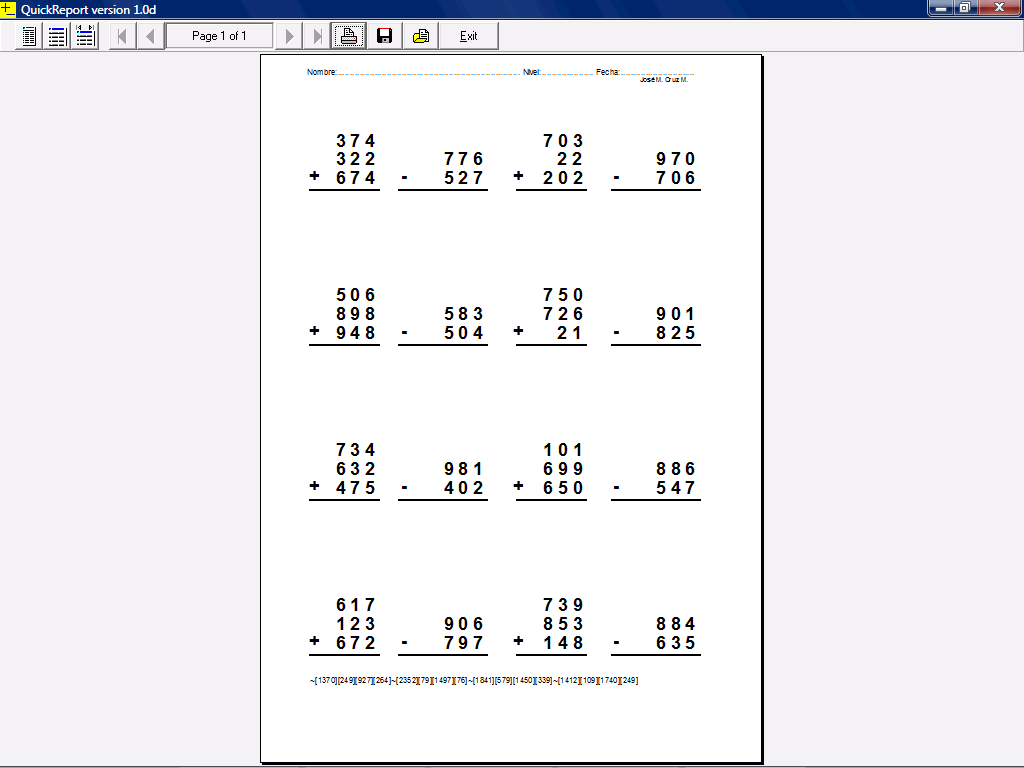 Juegos Cruz. Practico las cuentas :·.