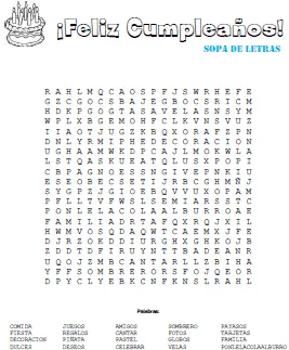 Juegos para Cumpleaños - Sopa de Letras ~ El Bebe de Mama - Embarazo ... Juegos para Cumpleaños - Sopa de Letras ~ El Bebe de Mama - Embarazo ...