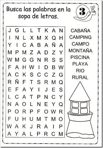 juegos para imprimir | Cole - Sopas de letras | Pinterest