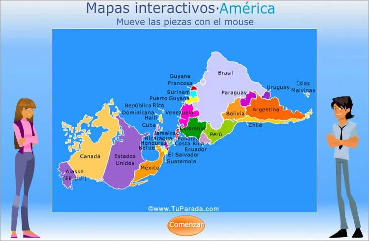 Juegos, Juegos educativos, mapas., Mapa de América para armar ... Juegos, Juegos educativos, mapas., Mapa de América para armar ...