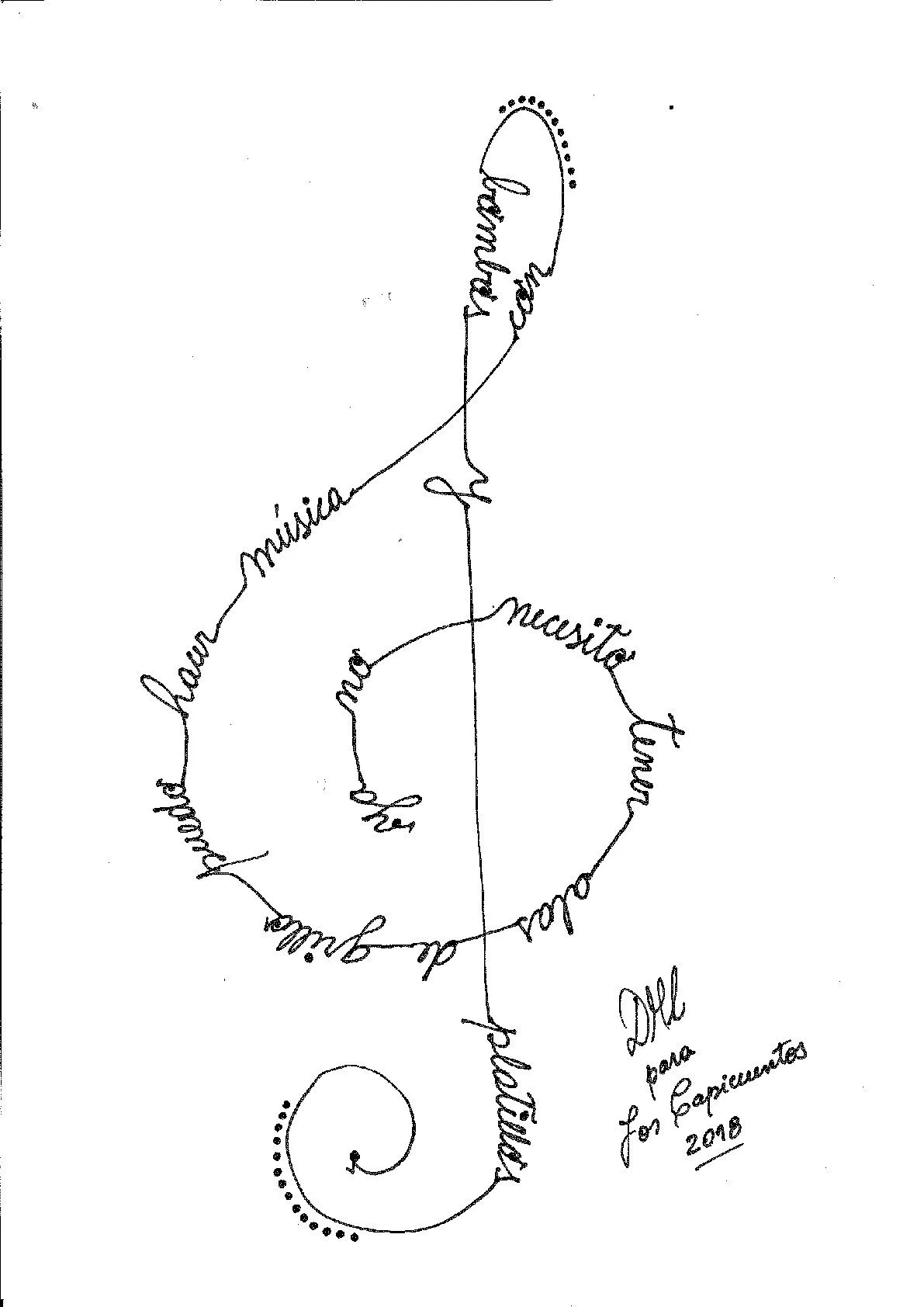 Juegos de Palabras: “Música» (Caligrama) – LOS CAPICUENTOS