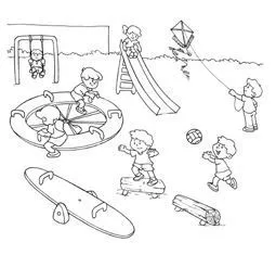 JUEGOS DE PATIO LAMINAS PARA PINTAR