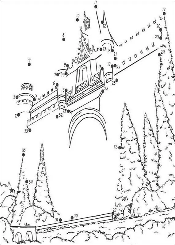 Juego de puntos CASTILLO - Juegos de puntos PAISAJE Juego de puntos CASTILLO - Juegos de puntos PAISAJE