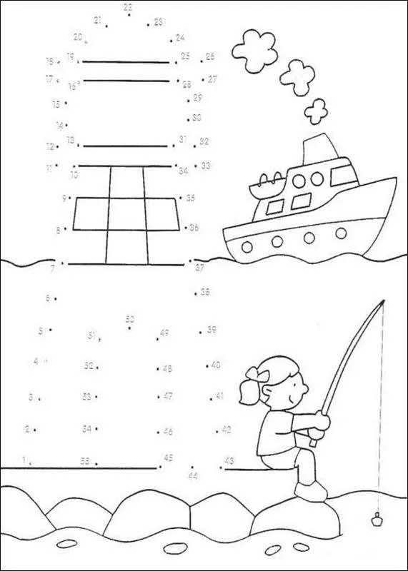 Juegos de puntos PAISAJE - Juego de puntos BOSQUE
