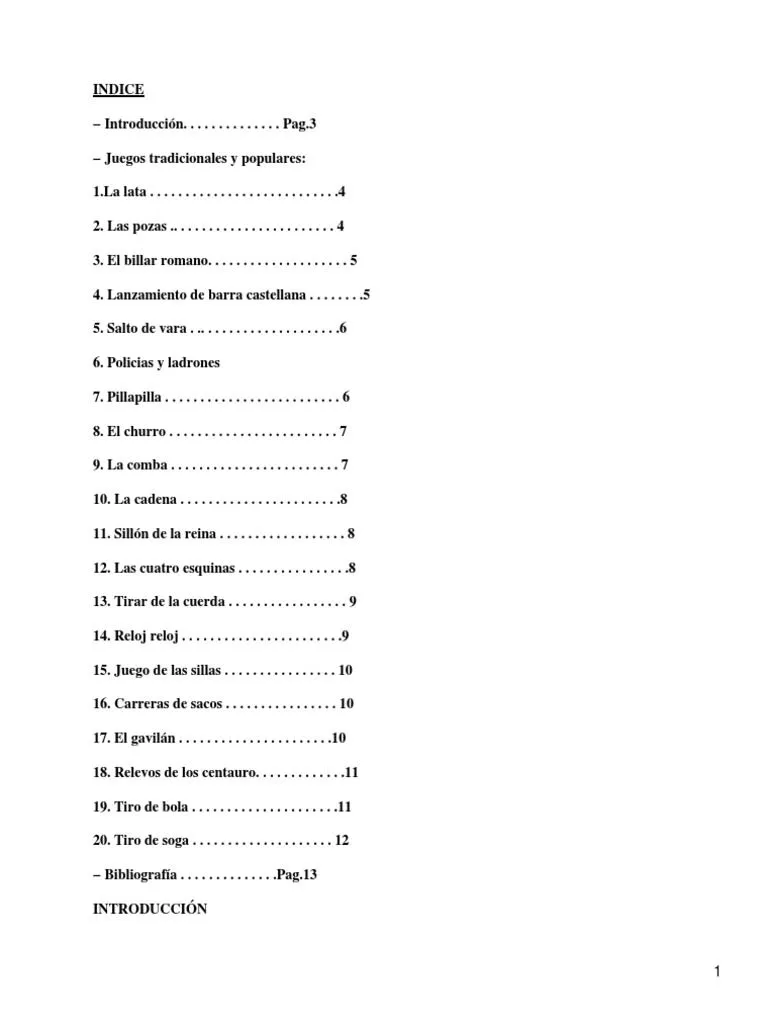 Juegos Tradicionales | PDF