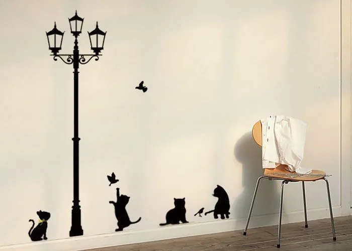 jugando dm57100 gatos adhesivo removible pared salón animal ...