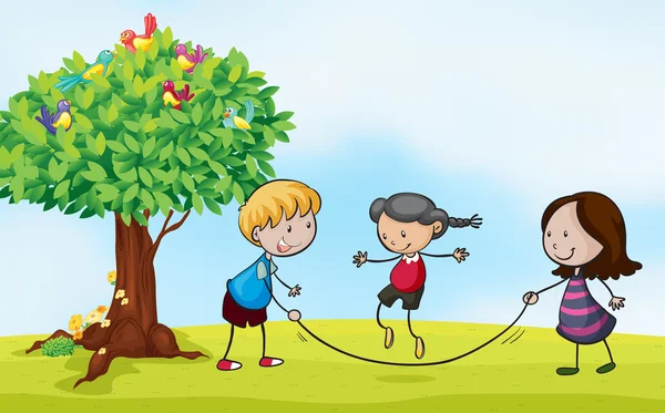 Jugando en el parque — Vector stock © interactimages #13925398 Jugando en el parque — Vector stock © interactimages #13925398