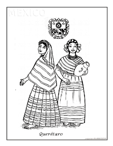 Dibujos para colorear trajes típicos mexicanos | Jugar y colorear Dibujos para colorear trajes típicos mexicanos | Jugar y colorear
