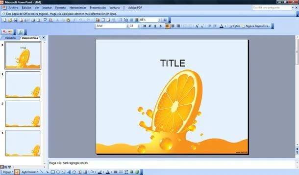 Jugo de Naranja PowerPoint | Plantillas PowerPoint Gratis