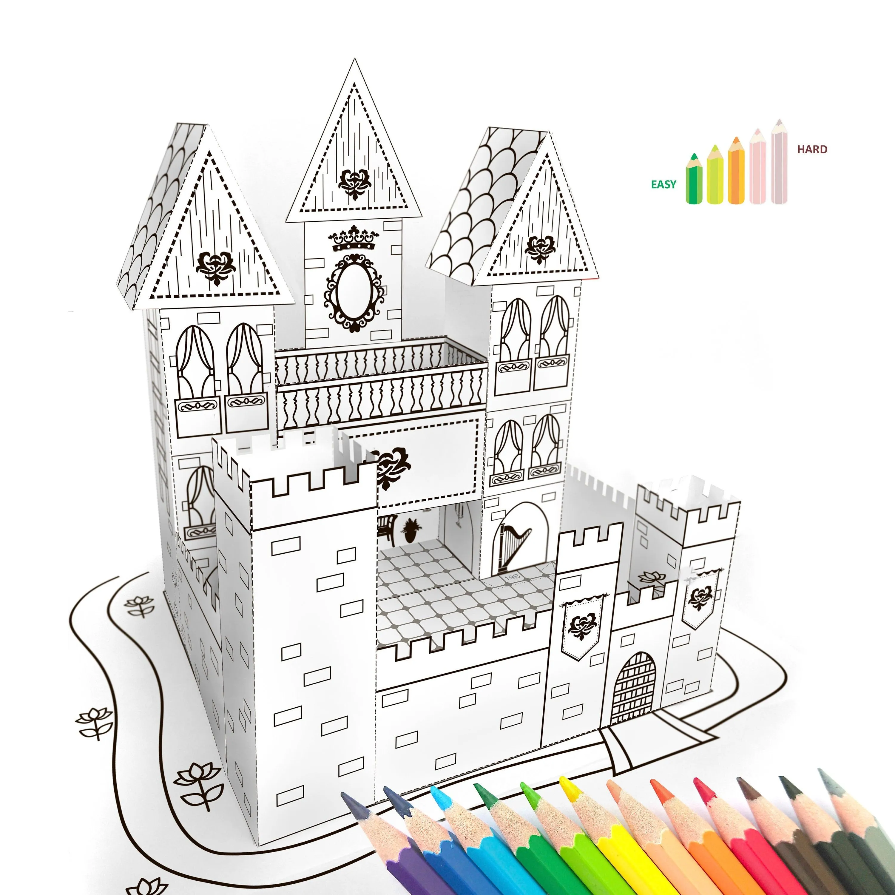 Juguete de papel para imprimir PDF castillo de princesas - Etsy México Juguete de papel para imprimir PDF castillo de princesas - Etsy México
