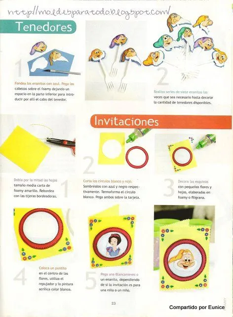 JULIASADA: manualidades en foami, blanca nieves y los 7 enanitos JULIASADA: manualidades en foami, blanca nieves y los 7 enanitos