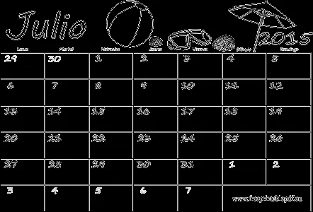 Julio 2015 calendario en blanco para imprimir y colorear ...