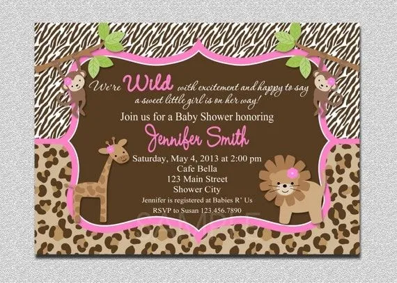 Jungle Baby Shower Invitation Safari Jungle Baby Shower Invitation ...