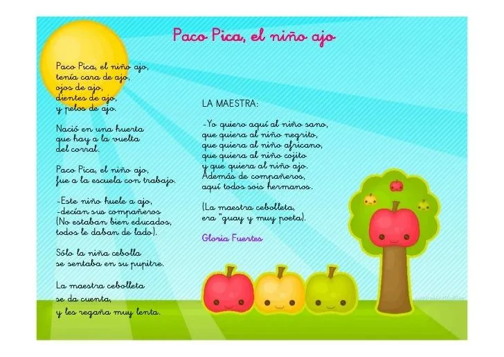 Juntos creamos imaginación: POESIA: PACP PICA EL NIÑO AJO Juntos creamos imaginación: POESIA: PACP PICA EL NIÑO AJO