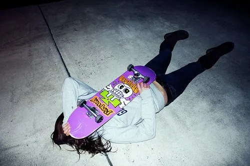 just a boy with his skateboard :3