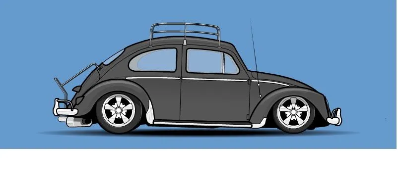 Käfer Allein: vw mostro en caricatura