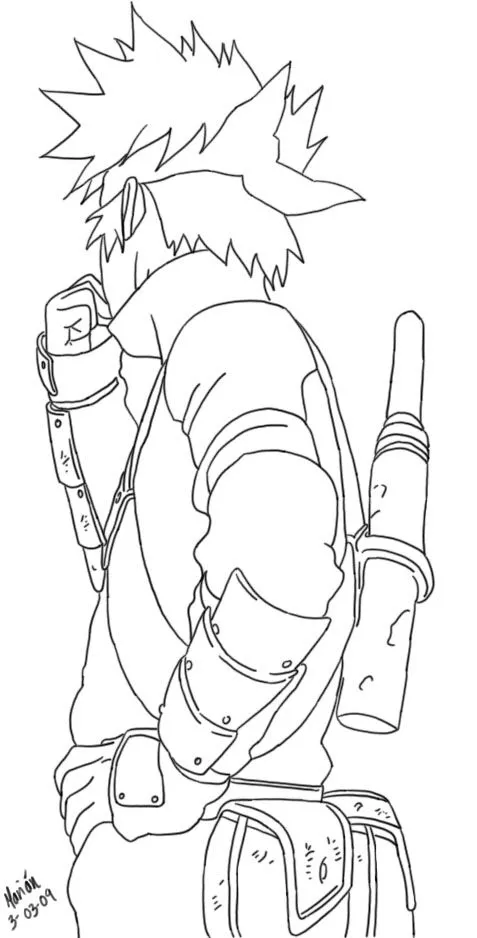 Kakashi Lineart by anime91girl on DeviantArt Kakashi Lineart by anime91girl on DeviantArt