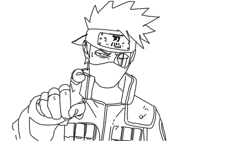 Kakashi listo para colorear | dibu-evolution