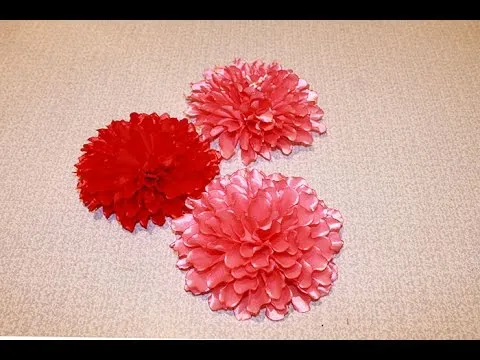Kanzashi Flower Tutorial Dahlia Flower/ Kanzashi Tutorial ... Kanzashi Flower Tutorial Dahlia Flower/ Kanzashi Tutorial ...