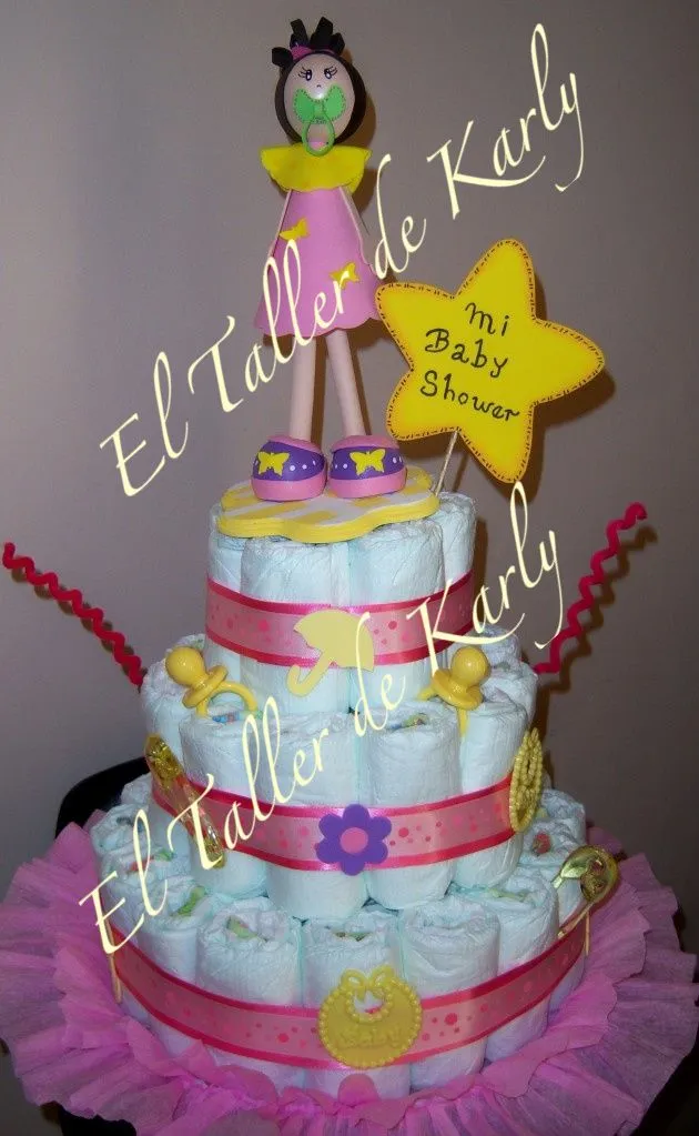 Karly Creativa: PASTEL DE PAÑALES PARA BABY SHOWER... Karly Creativa: PASTEL DE PAÑALES PARA BABY SHOWER...