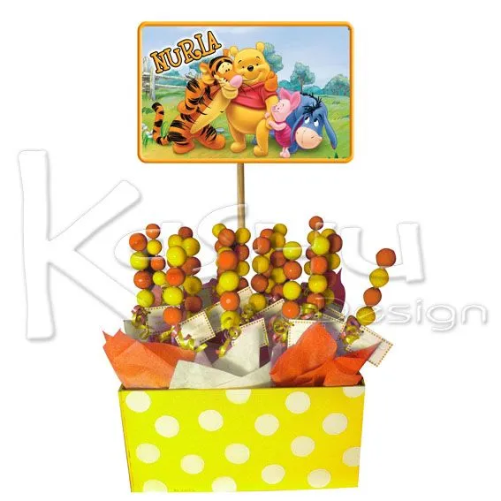 KASHU Design - ADORNO DE WINNIE POOH CON BROCHETAS DE CHICLE BOLA KASHU Design - ADORNO DE WINNIE POOH CON BROCHETAS DE CHICLE BOLA